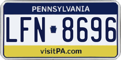 PA license plate LFN8696