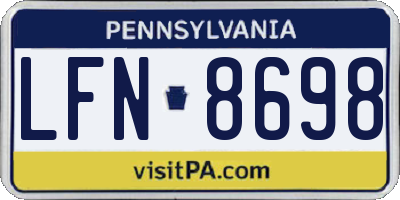 PA license plate LFN8698