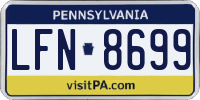 PA license plate LFN8699