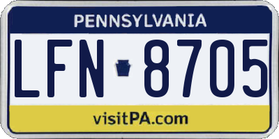 PA license plate LFN8705