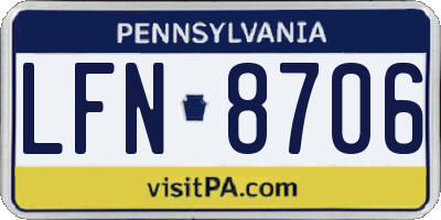 PA license plate LFN8706