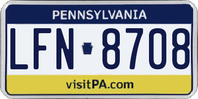 PA license plate LFN8708