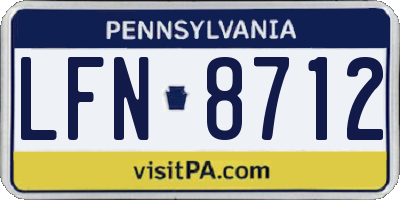 PA license plate LFN8712