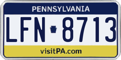 PA license plate LFN8713