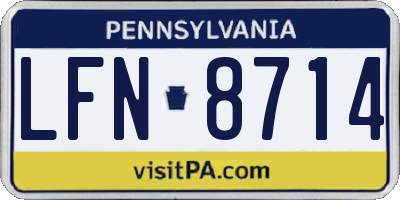 PA license plate LFN8714