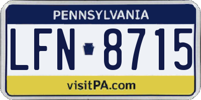 PA license plate LFN8715