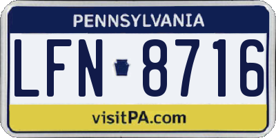 PA license plate LFN8716