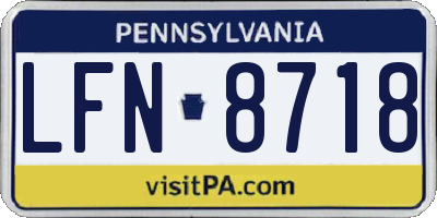 PA license plate LFN8718