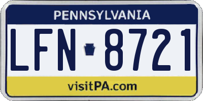 PA license plate LFN8721