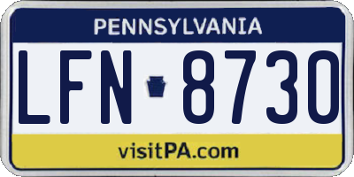 PA license plate LFN8730