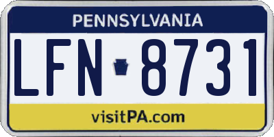 PA license plate LFN8731