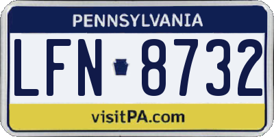 PA license plate LFN8732
