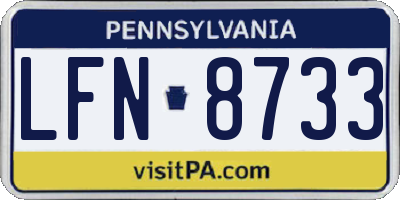 PA license plate LFN8733