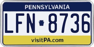 PA license plate LFN8736