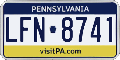 PA license plate LFN8741