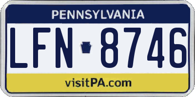 PA license plate LFN8746