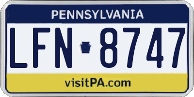 PA license plate LFN8747