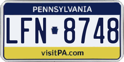 PA license plate LFN8748