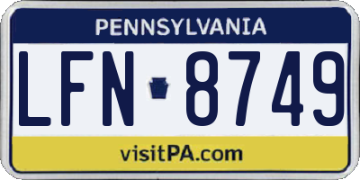 PA license plate LFN8749