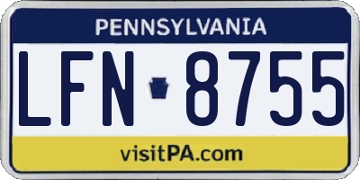 PA license plate LFN8755