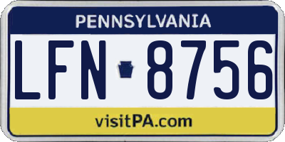 PA license plate LFN8756