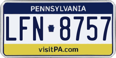 PA license plate LFN8757