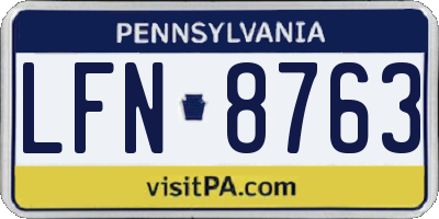 PA license plate LFN8763