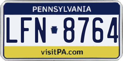 PA license plate LFN8764