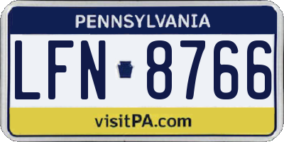 PA license plate LFN8766