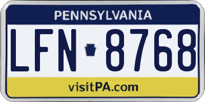 PA license plate LFN8768