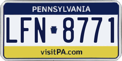 PA license plate LFN8771
