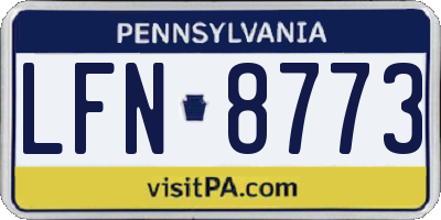 PA license plate LFN8773