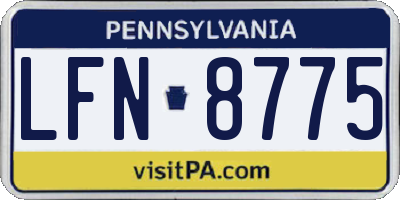 PA license plate LFN8775