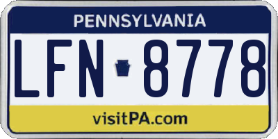 PA license plate LFN8778