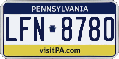 PA license plate LFN8780