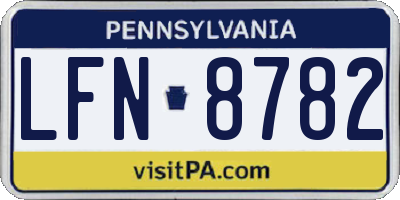 PA license plate LFN8782