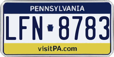PA license plate LFN8783