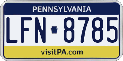 PA license plate LFN8785