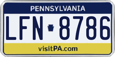 PA license plate LFN8786