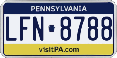 PA license plate LFN8788