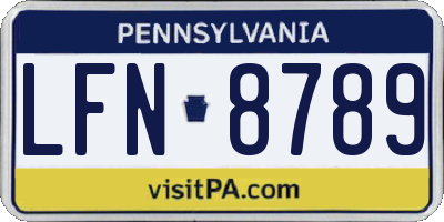 PA license plate LFN8789