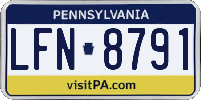 PA license plate LFN8791