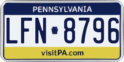 PA license plate LFN8796