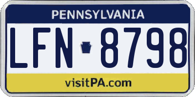 PA license plate LFN8798