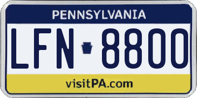PA license plate LFN8800