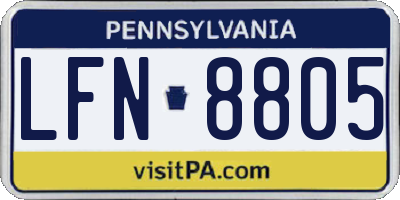 PA license plate LFN8805