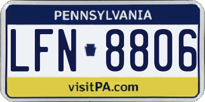 PA license plate LFN8806