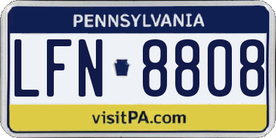 PA license plate LFN8808