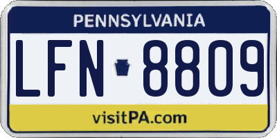 PA license plate LFN8809