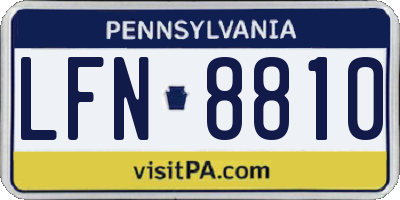 PA license plate LFN8810